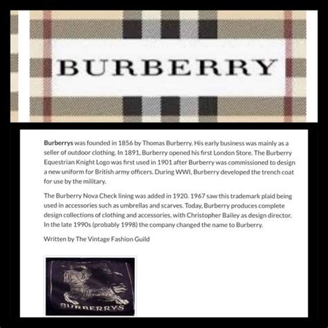 burberry archives|Burberry label history.